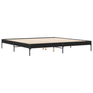 vidaXL Bed Frame Black 200x200 cm Engineered Wood and Metal