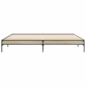 vidaXL Bed Frame Sonoma Oak 200x200 cm Engineered Wood and Metal