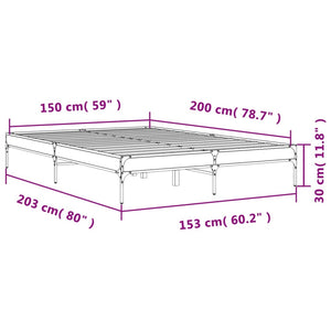 vidaXL Bed Frame Black 150x200 cm Engineered Wood and Metal