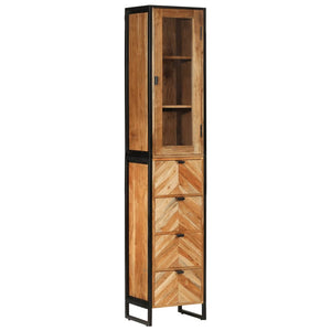 vidaXL Bathroom Cabinet 40x27x190 cm Iron and Solid Acacia Wood