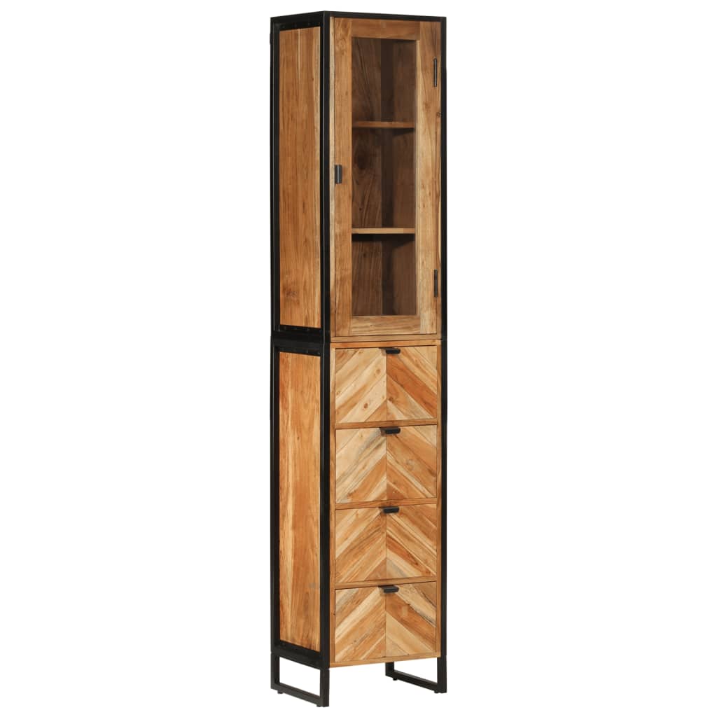 vidaXL Bathroom Cabinet 40x27x190 cm Iron and Solid Acacia Wood
