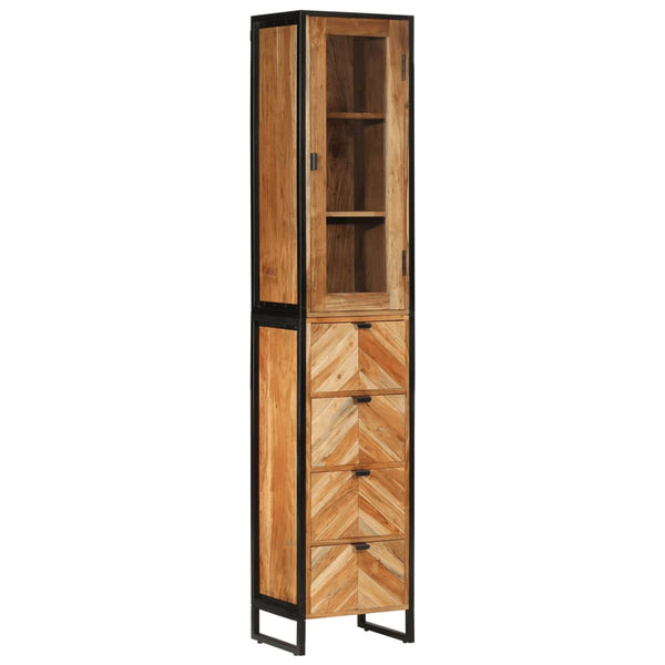 vidaXL Bathroom Cabinet 40x27x190 cm Iron and Solid Acacia Wood