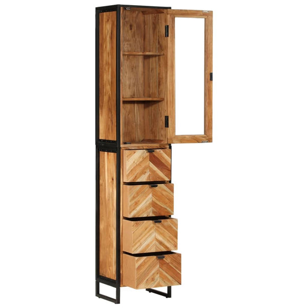 vidaXL Bathroom Cabinet 40x27x190 cm Iron and Solid Acacia Wood