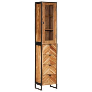 vidaXL Bathroom Cabinet 40x27x190 cm Iron and Solid Acacia Wood