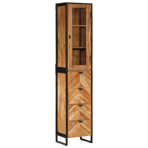 vidaXL Bathroom Cabinet 40x27x190 cm Iron and Solid Acacia Wood