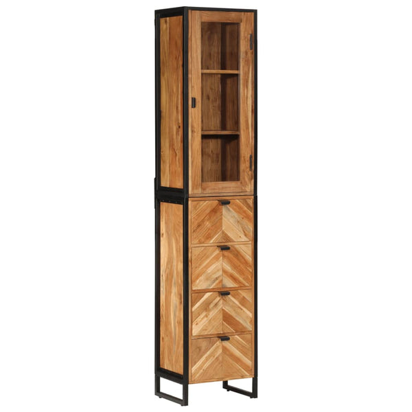 vidaXL Bathroom Cabinet 40x27x190 cm Iron and Solid Acacia Wood