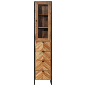 vidaXL Bathroom Cabinet 40x27x190 cm Iron and Solid Acacia Wood