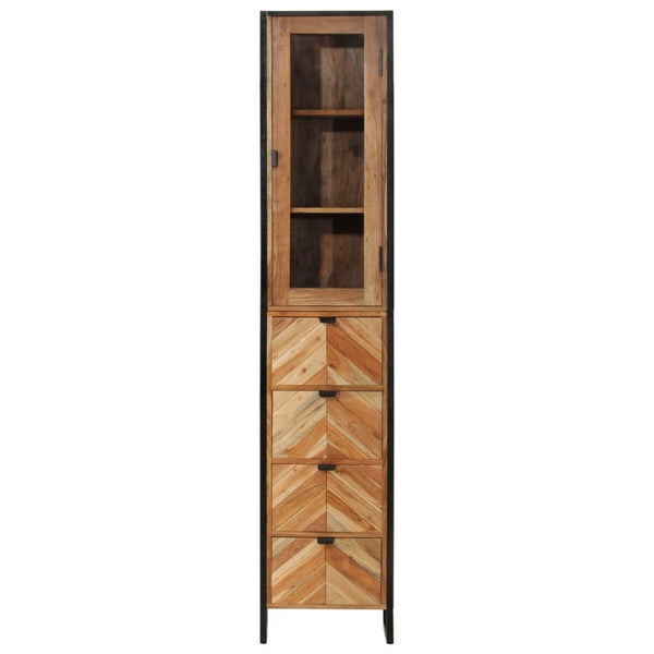 vidaXL Bathroom Cabinet 40x27x190 cm Iron and Solid Acacia Wood