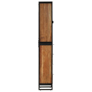 vidaXL Bathroom Cabinet 40x27x190 cm Iron and Solid Acacia Wood