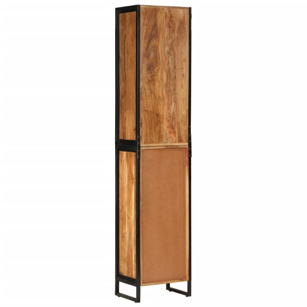 vidaXL Bathroom Cabinet 40x27x190 cm Iron and Solid Acacia Wood