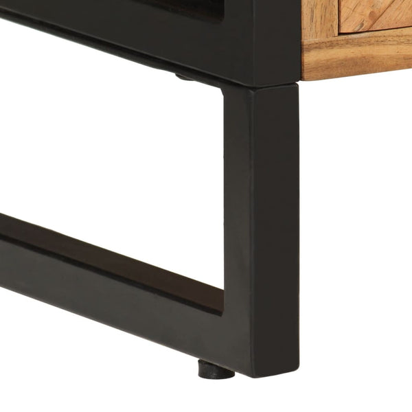 vidaXL Bathroom Cabinet 40x27x190 cm Iron and Solid Acacia Wood