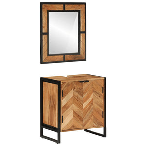 vidaXL 2-Piece Bathroom Furniture Set Iron and Solid Acacia Wood