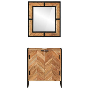 vidaXL 2-Piece Bathroom Furniture Set Iron and Solid Acacia Wood