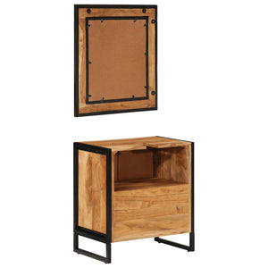 vidaXL 2-Piece Bathroom Furniture Set Iron and Solid Acacia Wood