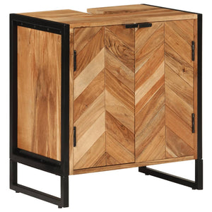 vidaXL 3-Piece Bathroom Furniture Set Iron and Solid Acacia Wood