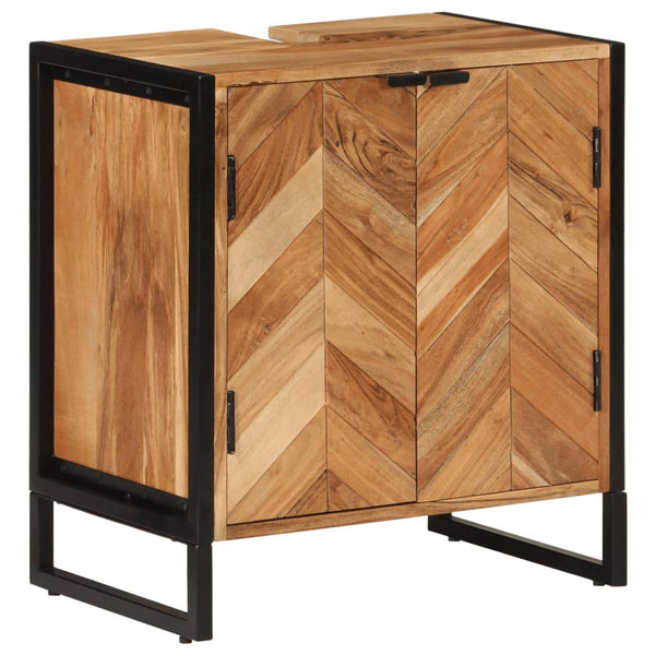 vidaXL 3-Piece Bathroom Furniture Set Iron and Solid Acacia Wood