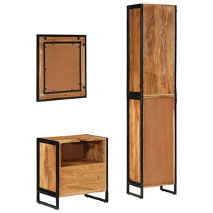 vidaXL 3-Piece Bathroom Furniture Set Iron and Solid Acacia Wood