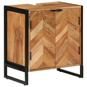 vidaXL 5-Piece Bathroom Furniture Set Iron and Solid Acacia Wood