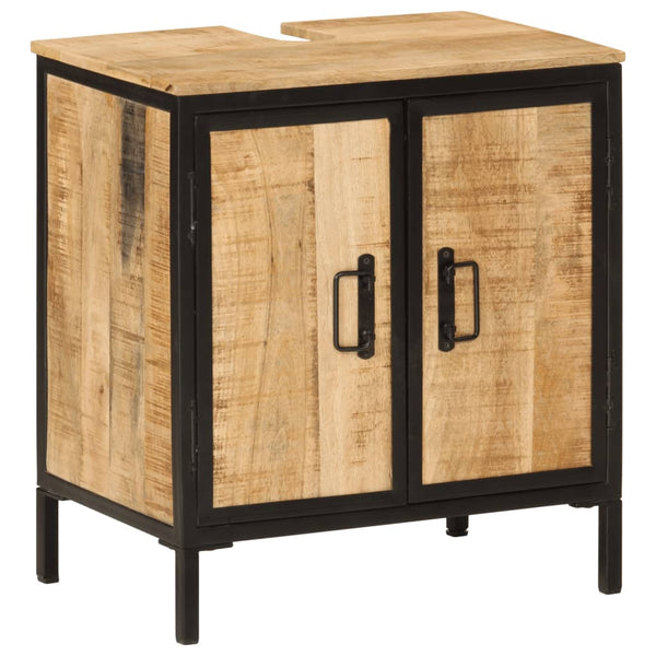 vidaXL 3-Piece Bathroom Furniture Set Iron and Solid Mango Wood