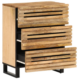 vidaXL Sideboard 2 pcs 60x34x75 cm Rough Solid Mango Wood