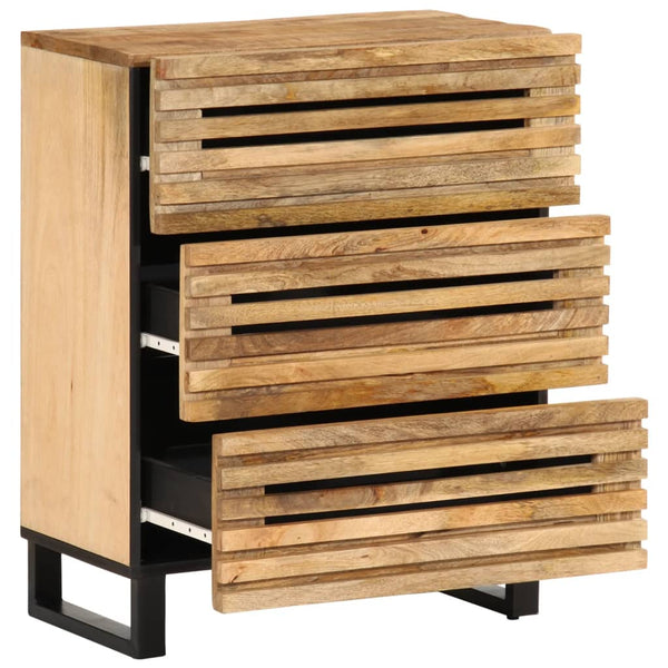vidaXL Sideboard 2 pcs 60x34x75 cm Rough Solid Mango Wood