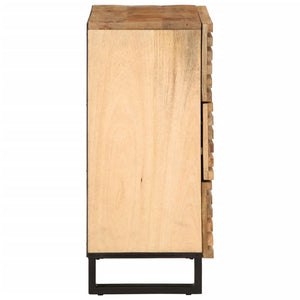 vidaXL Sideboard 2 pcs 60x34x75 cm Rough Solid Mango Wood