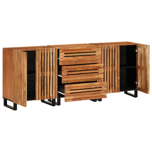 vidaXL Sideboard 3 Pieces 60x34x75 cm Solid Acacia Wood