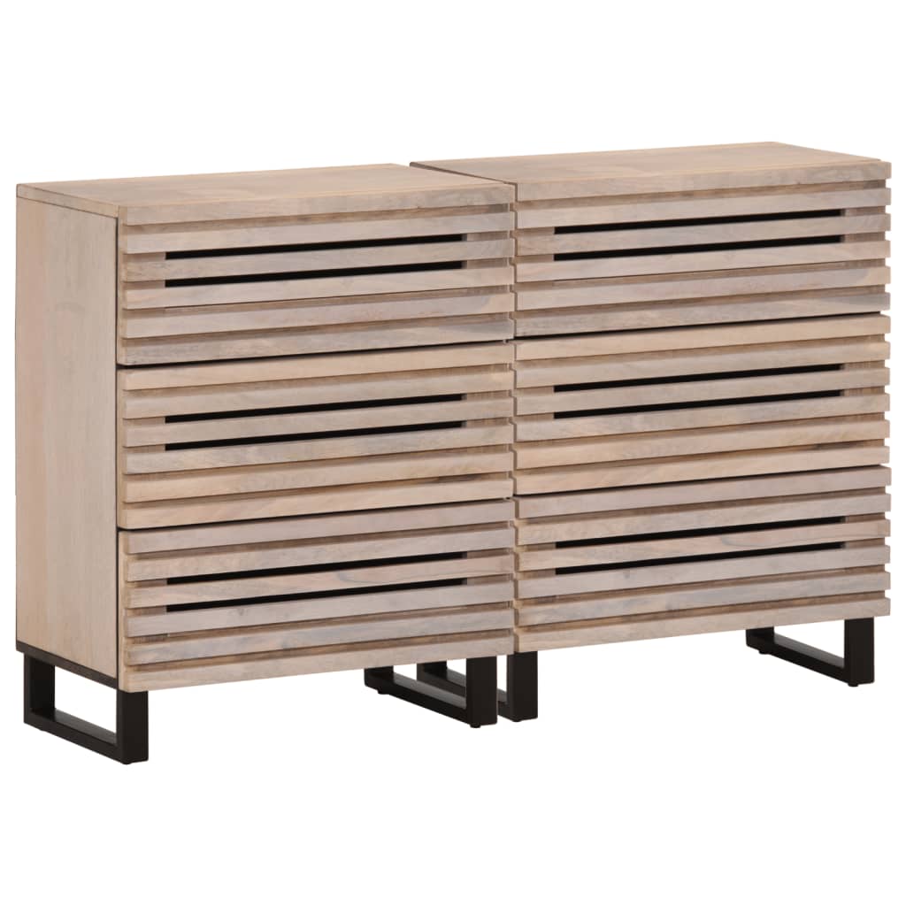 vidaXL Sideboard 2 pcs. 60x34x75 cm Solid Mango Wood