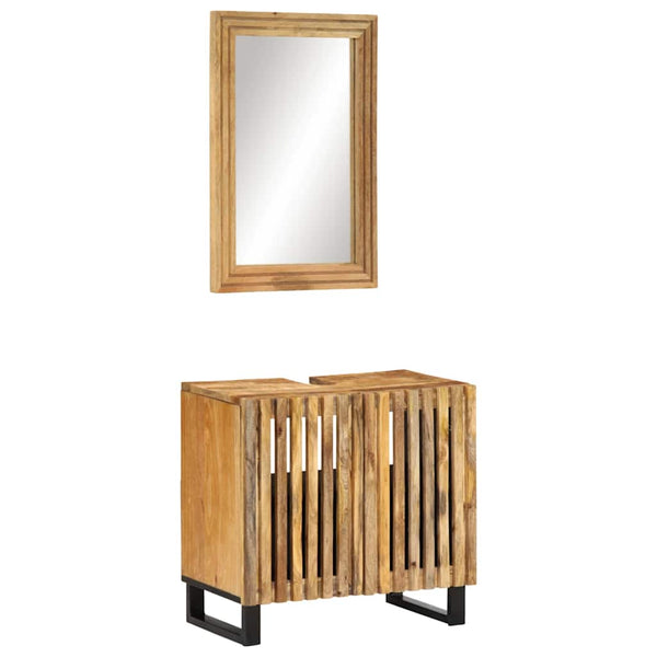 vidaXL 2-Piece Bathroom Cabinet Set Rough Mango Wood