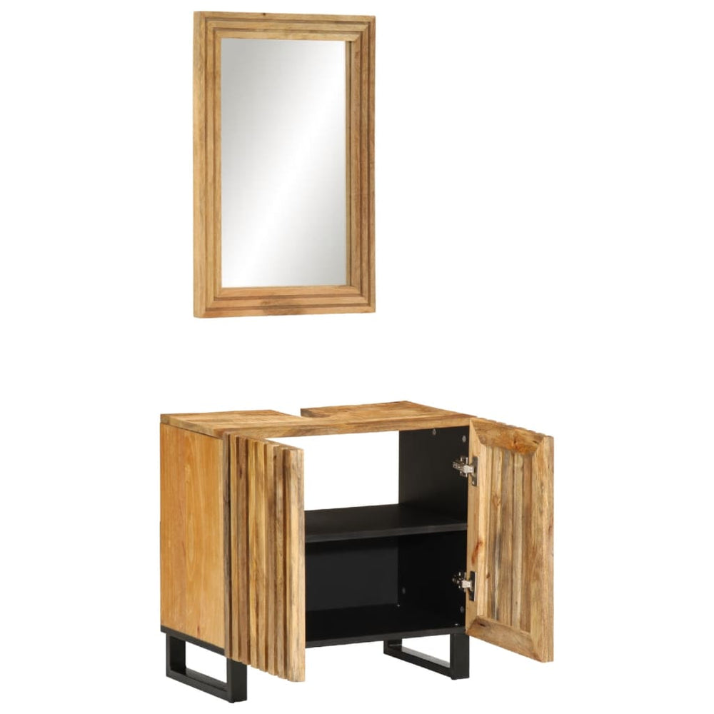 vidaXL 2-Piece Bathroom Cabinet Set Rough Mango Wood