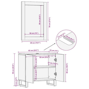 vidaXL 2-Piece Bathroom Cabinet Set Rough Mango Wood