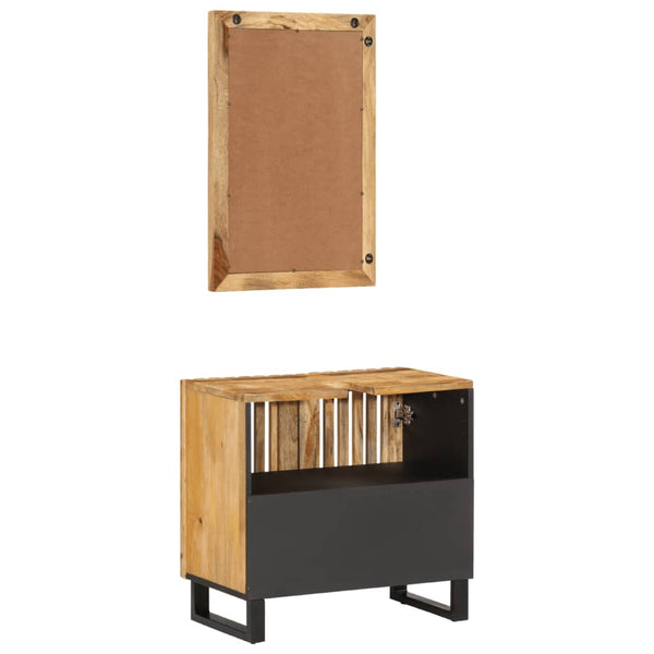 vidaXL 2-Piece Bathroom Cabinet Set Rough Mango Wood