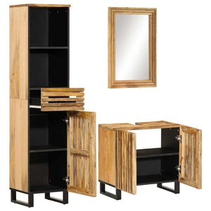 vidaXL 3-Piece Bathroom Furniture Set Rough Mango Wood