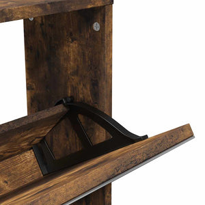 vidaXL Shoe Cabinet with Mirror 5 Compartments Smoked Oak 63x17x169.5 cm