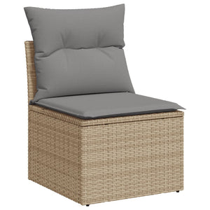 6-tlg. Garten Sofagarnitur Poly Rattan Beige
