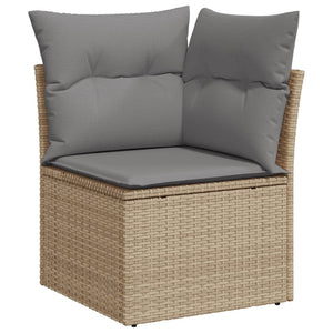 6-tlg. Garten Sofagarnitur Poly Rattan Beige
