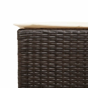 vidaXL 3-Piece Garden Bar Set with Cushions Brown Poly Rattan
