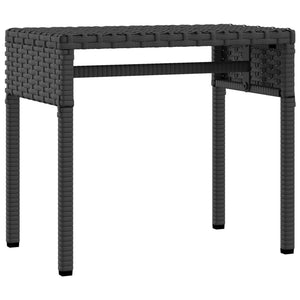vidaXL Sun Loungers 2 pcs. with Roof and Table Black Poly Rattan