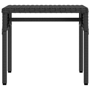 vidaXL Sun Loungers 2 pcs. with Roof and Table Black Poly Rattan