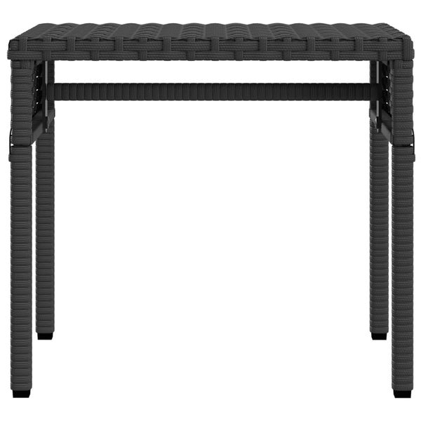 vidaXL Sun Loungers 2 pcs. with Roof and Table Black Poly Rattan