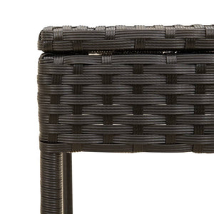 vidaXL Sun Loungers 2 pcs. with Roof and Table Black Poly Rattan