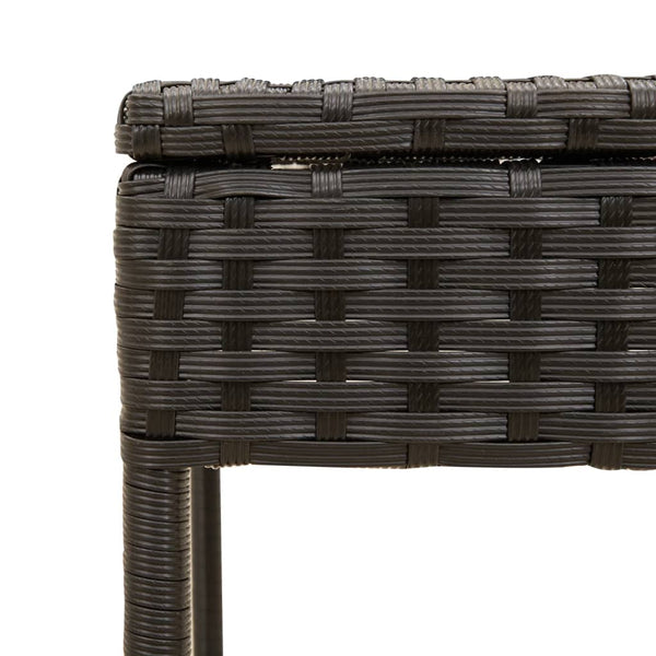 vidaXL Sun Loungers 2 pcs. with Roof and Table Black Poly Rattan