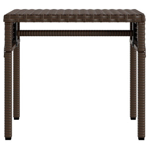 vidaXL Sun Loungers 2 pcs. with Roof and Table Brown Poly Rattan