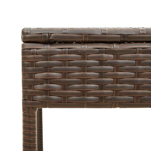 vidaXL Sun Loungers 2 pcs. with Roof and Table Brown Poly Rattan