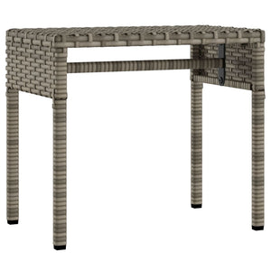 vidaXL Sun Loungers 2 pcs. with Roof and Table Grey Poly Rattan