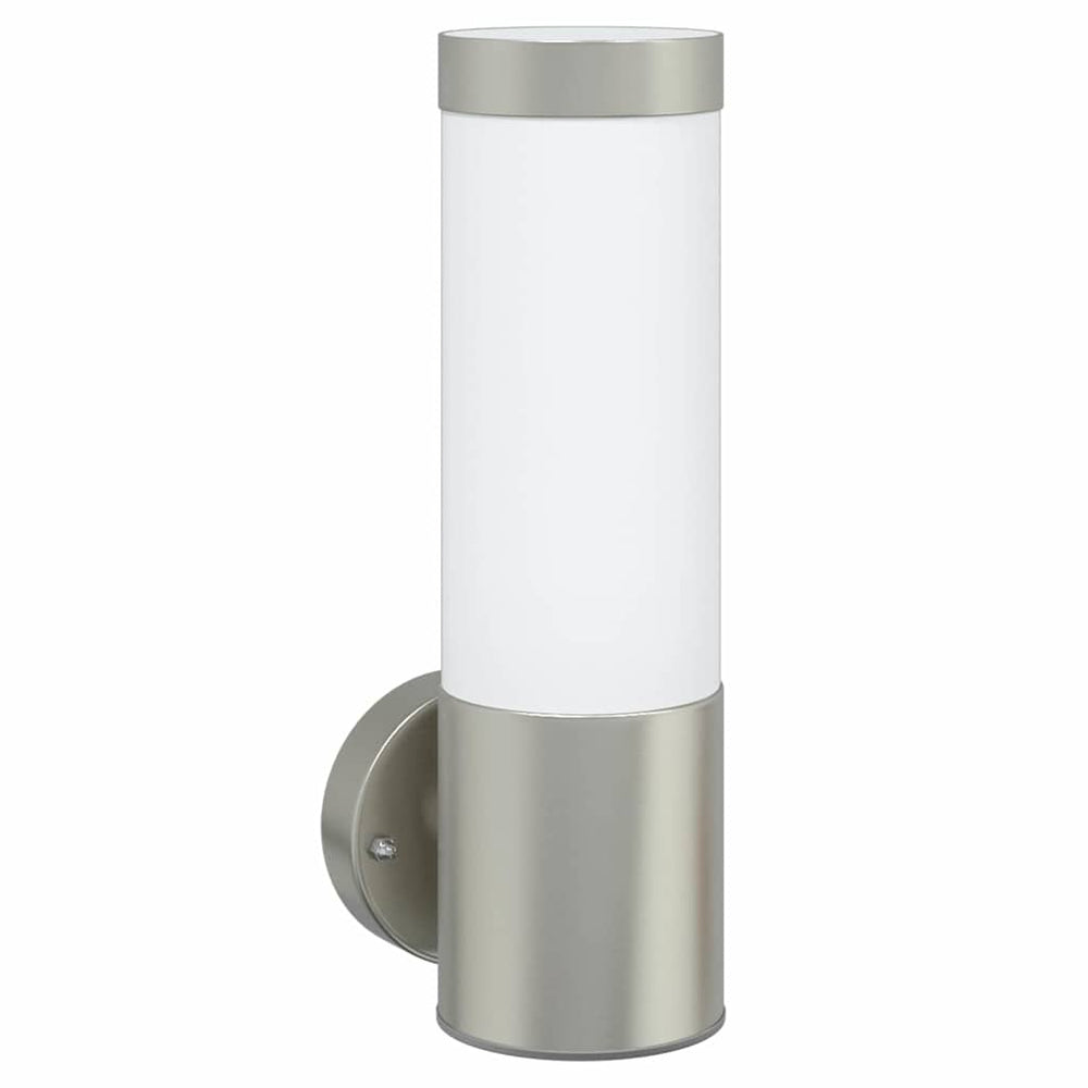vidaXL Outdoor Wall Light Silver 12 x 8.5 x 27 cm Stainless Steel and Plastic
