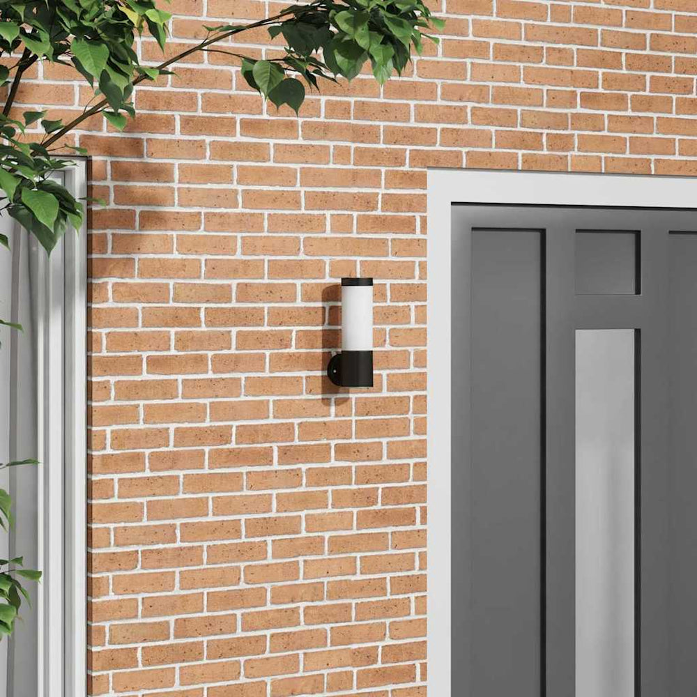 vidaXL Outdoor Wall Lamp Black 12 x 8.5 x 27 cm Stainless Steel and Plastic
