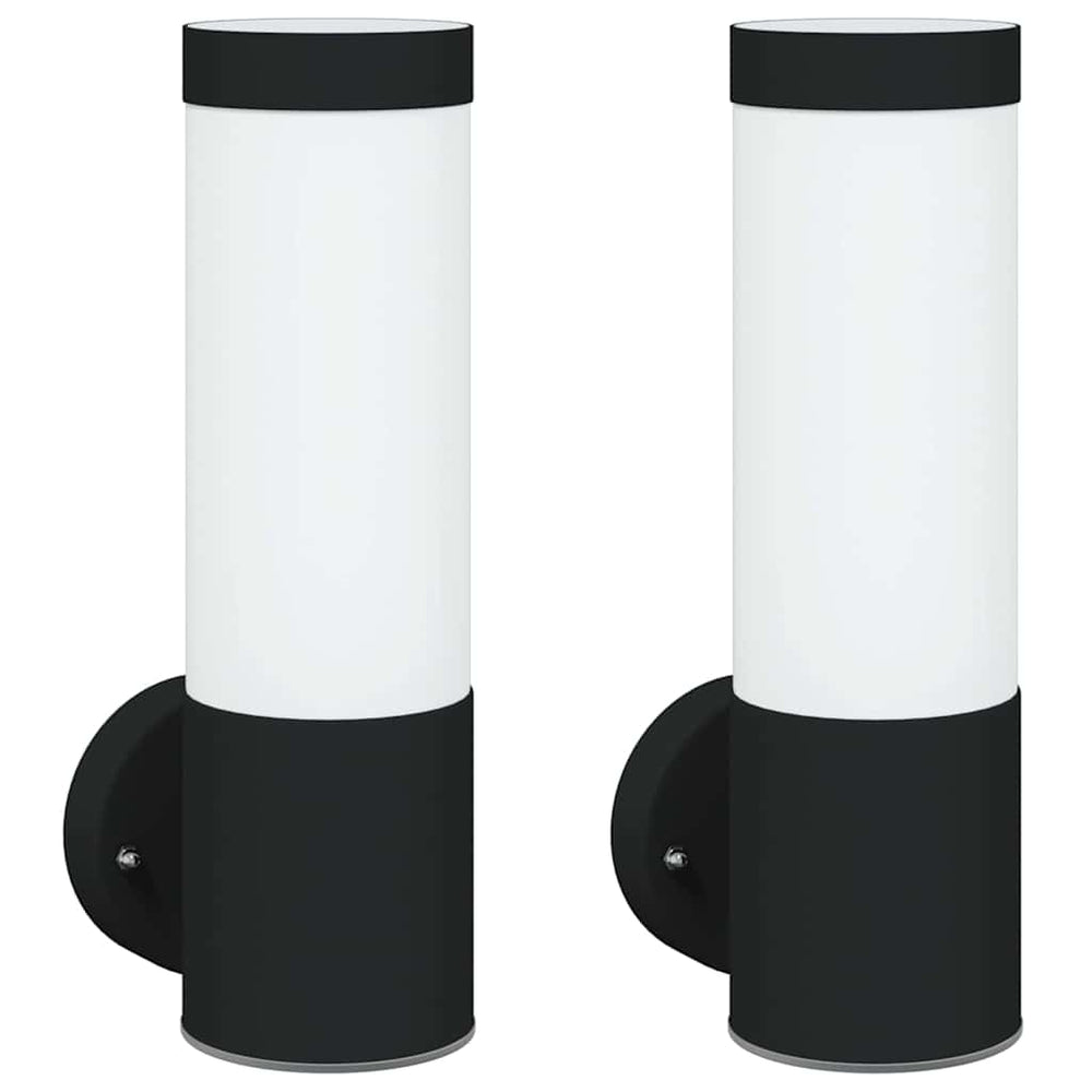 vidaXL Outdoor Wall Light 2 pcs Black 12 x 8.5 x 27 cm