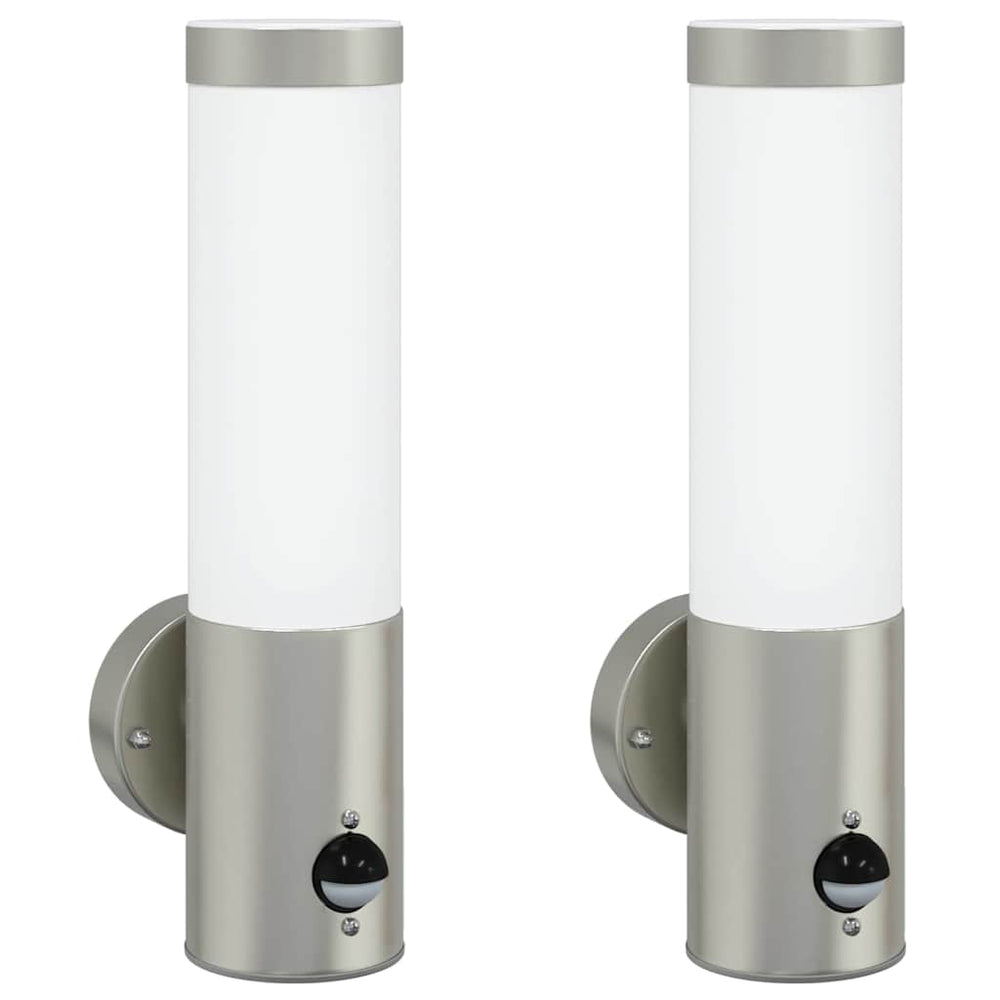 vidaXL Outdoor Wall Light 2 pcs Silver 12 x 8.5 x 29 cm