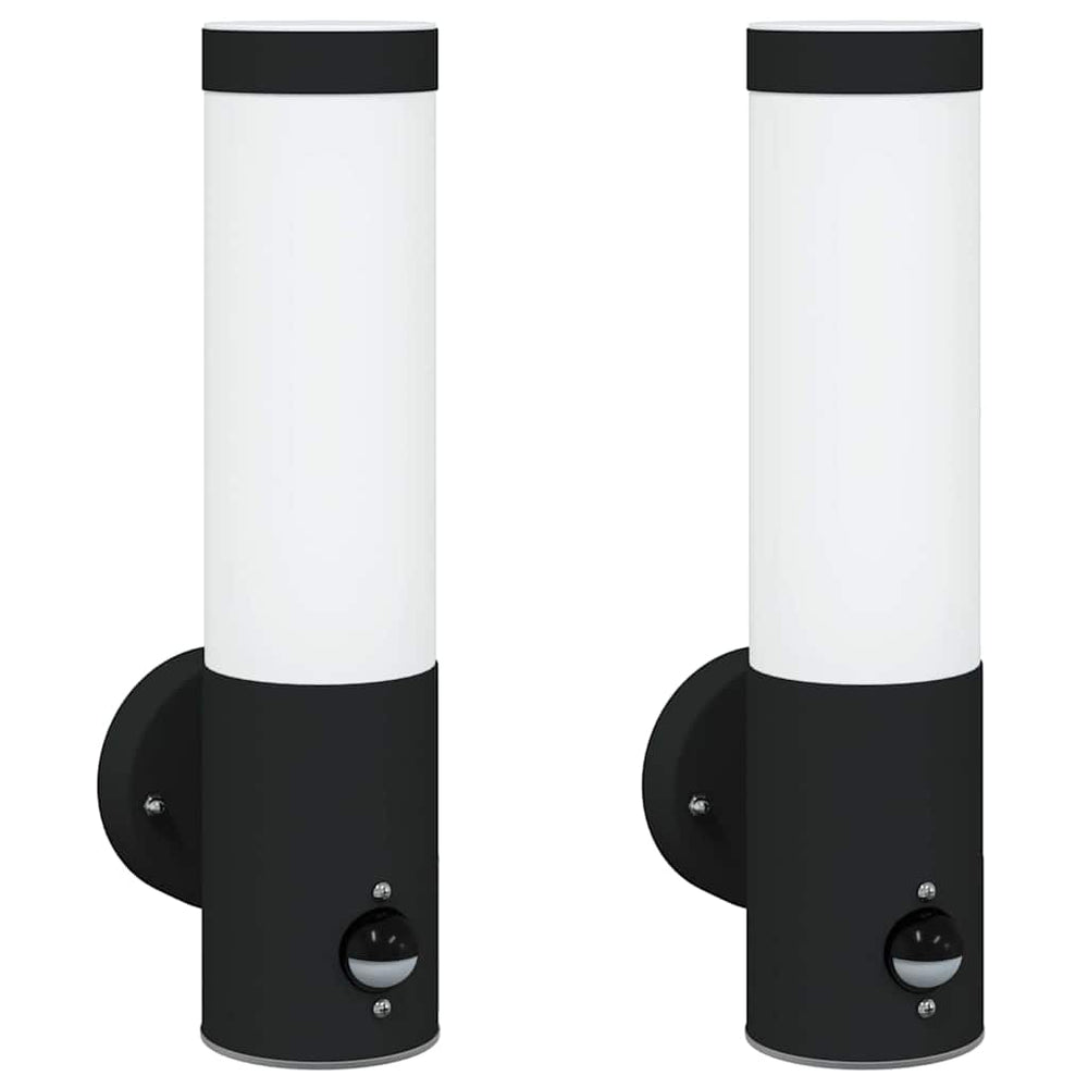 vidaXL Outdoor Wall Lamp 2 pcs Black 12 x 8.5 x 29 cm